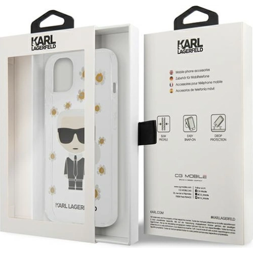 Etui Karl Lagerfeld KLHCP13SHFLT Apple iPhone 13 mini przezroczysty/transparent Flower Ikonik Karl