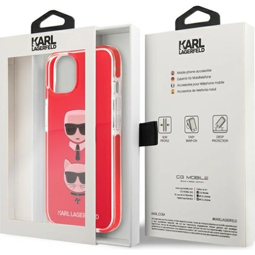 Etui Karl Lagerfeld KLHCP13STPE2TR Apple iPhone 13 mini hardcase czerwony/red Karl&Choupette Head