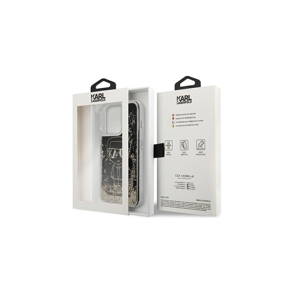 Wholesale Karl Lagerfeld KLHCP13XLGGKBK Apple iPhone 13 Pro Max black hardcase Liquid Glitter Gatsby - KLD917BLK - {ean13} - Hurt
