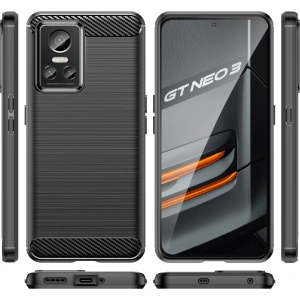 Case Tech-Protect TPUCarbon Realme GT Neo 3 Schwarz