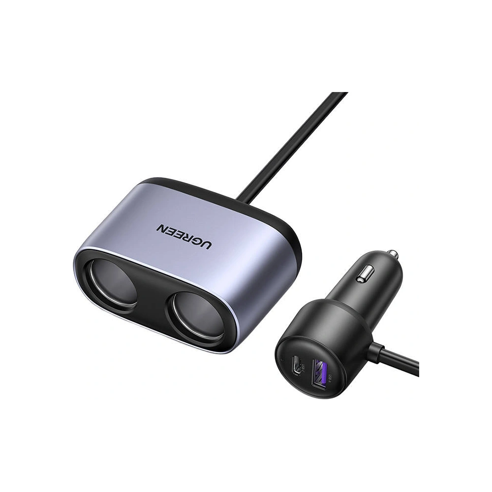 Hurtownia GSM - Automobilová nabíječka UGREEN CD252 se dvěma zásuvkami na zapalovač, USB + USB-C, 120W (šedá) - UGR1216GRY - {ean13} - Hurt