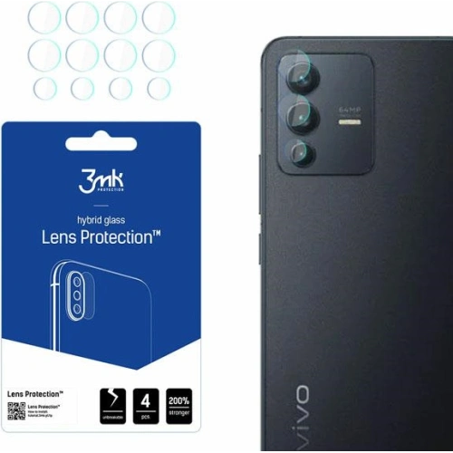 Szkło hybrydowe na obiektyw aparatu 3MK Lens Protection Vivo V23 5G [4 PACK]