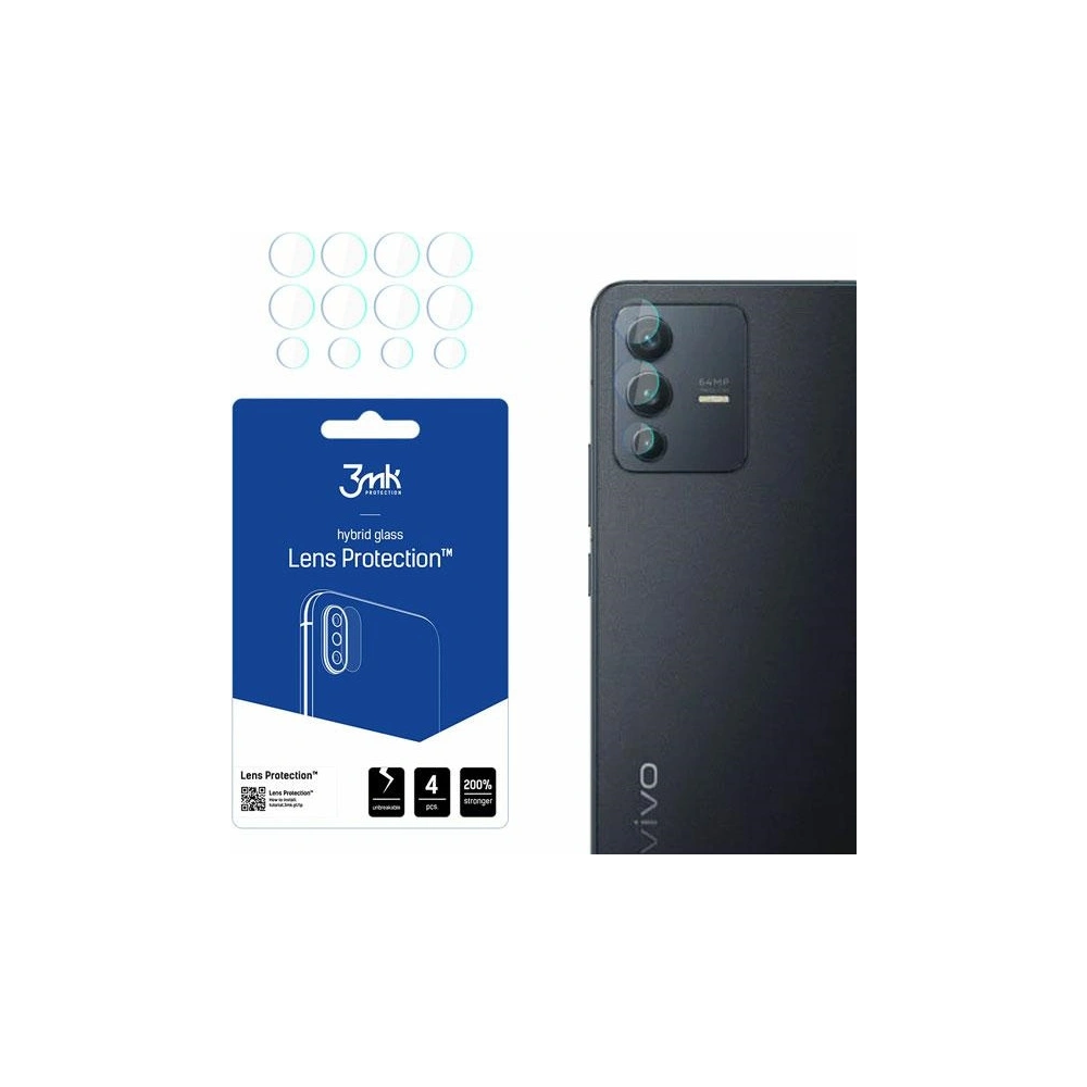 Hurtownia GSM - Hybridní sklo na objektiv fotoaparátu 3MK Lens Protection Vivo V23 5G [4 PACK] - 3MK2983 - {ean13} - Hurt