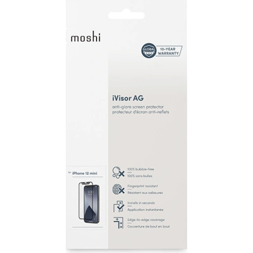 Matowa folia ochronna Moshi iVisor AG Apple iPhone 12 mini (czarna ramka)