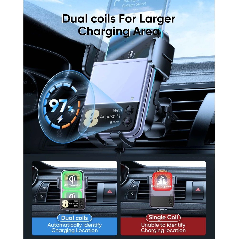 Hurtownia GSM - Upevnění do auta s indukční nabíječkou Joyroom JR-ZS246 Air Vent Car Mount Wireless Charger 15W Černé - JYR085BLK - {ean13} - Hurt