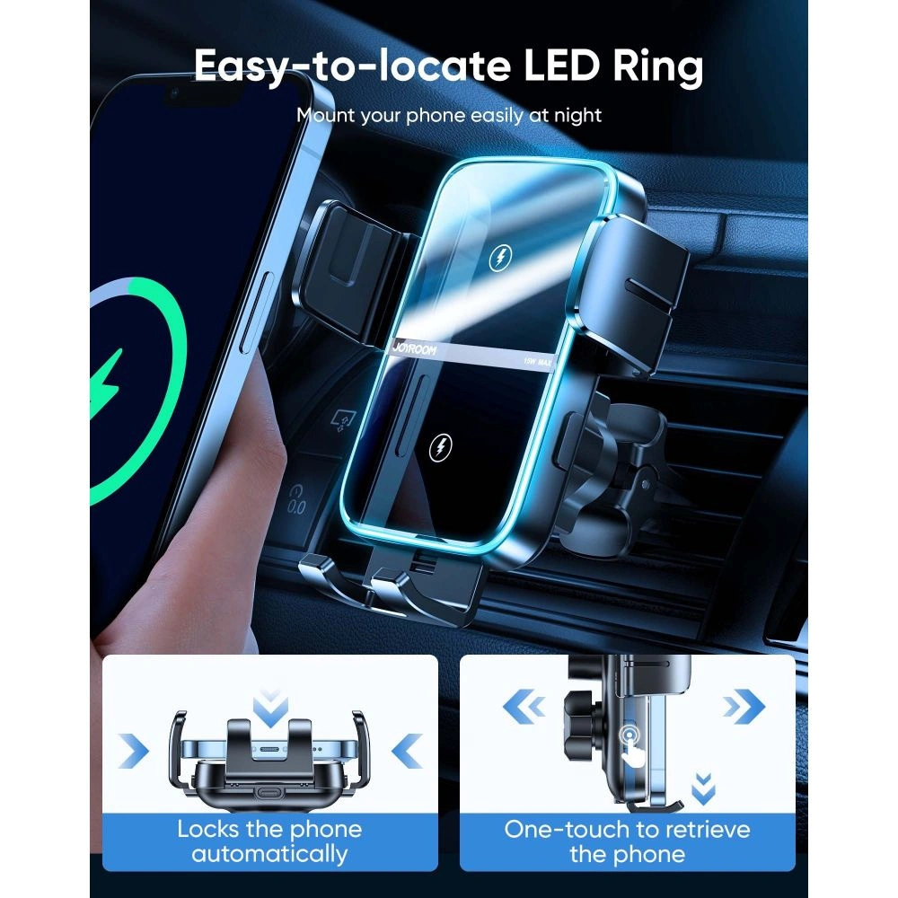 Hurtownia GSM - Upevnění do auta s indukční nabíječkou Joyroom JR-ZS246 Air Vent Car Mount Wireless Charger 15W Černé - JYR085BLK - {ean13} - Hurt