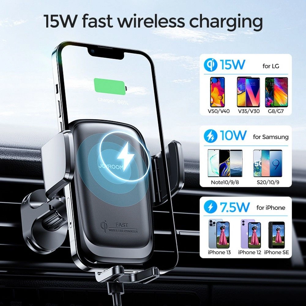 Hurtownia GSM - Uchyt do auta s indukční nabíječkou Joyroom JR-ZS243 Air Vent Car Mount Wireless Charger 15W Černý - JYR087BLK - {ean13} - Hurt