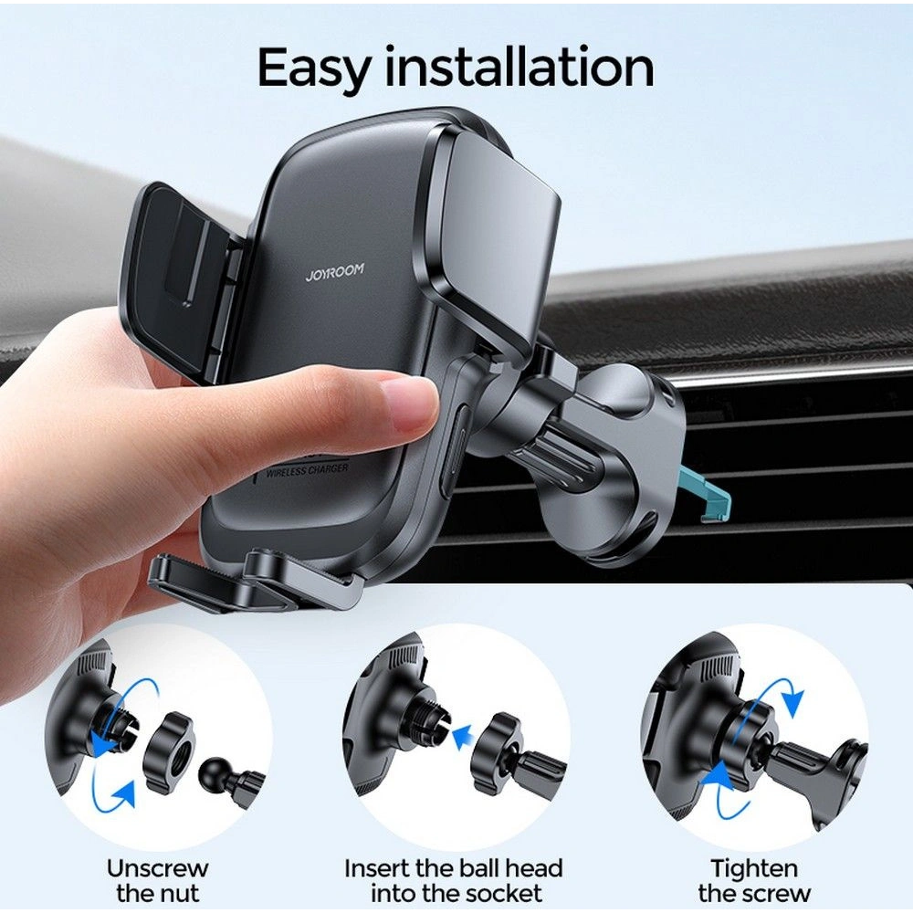 Hurtownia GSM - Uchyt do auta s indukční nabíječkou Joyroom JR-ZS243 Air Vent Car Mount Wireless Charger 15W Černý - JYR087BLK - {ean13} - Hurt