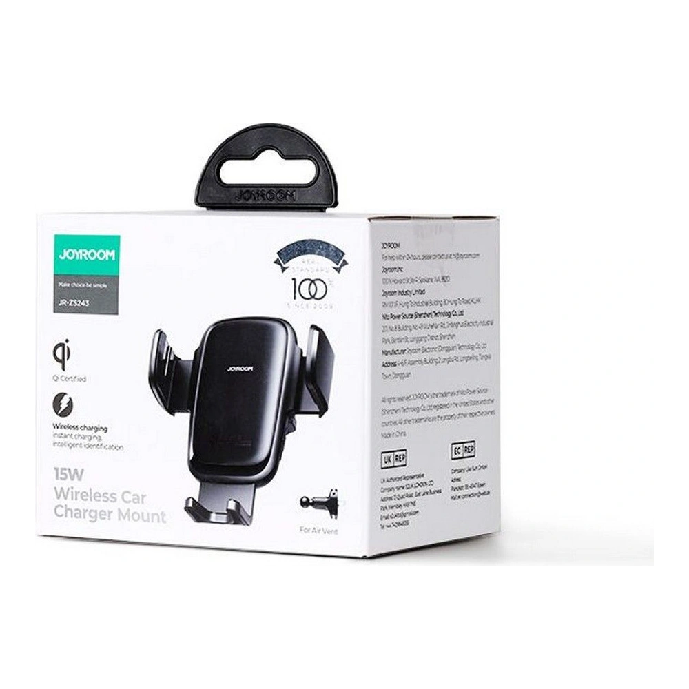 Hurtownia GSM - Uchyt do auta s indukční nabíječkou Joyroom JR-ZS243 Air Vent Car Mount Wireless Charger 15W Černý - JYR087BLK - {ean13} - Hurt