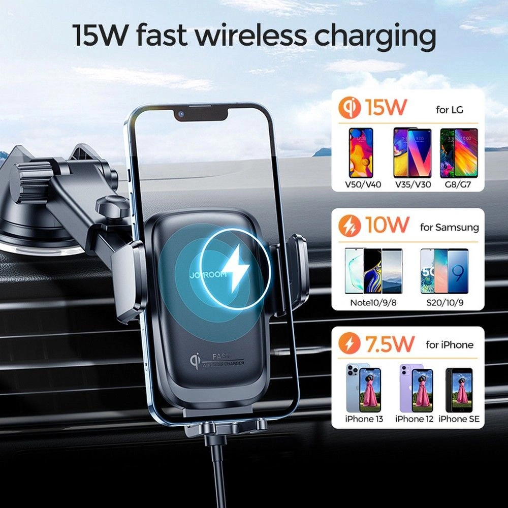 Hurtownia GSM - Upevnění do auta s indukční nabíječkou Joyroom JR-ZS243 Dashboard Car Mount Wireless Charger 15W Black - JYR088BLK - {ean13} - Hurt