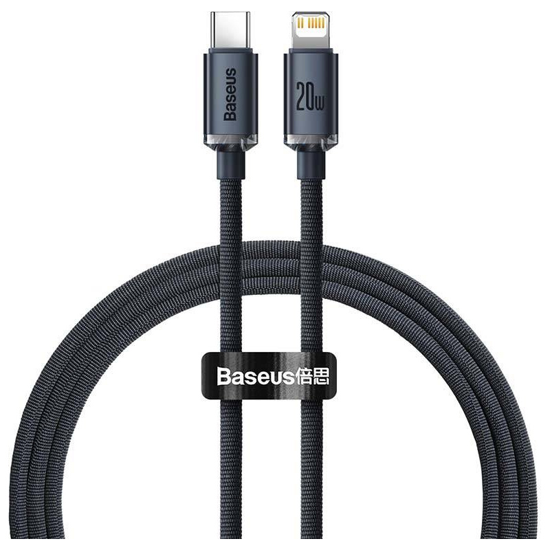 Baseus Distributor - 6932172602741 - BSU3224BLK - Baseus Crystal cable USB-C to Lightning, 20W, PD, 1.2m (black) - B2B homescreen