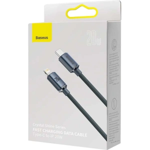 Kabel USB-C do Lightning Baseus Crystal, 20W, PD, 1.2m (czarny)