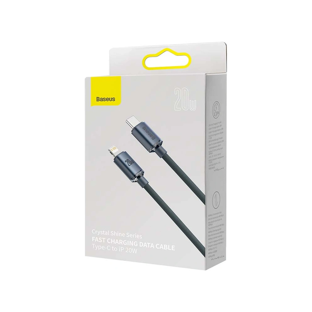 Hurtownia GSM - Kabel USB-C do Lightning Baseus Crystal, 20W, PD, 1.2m (černý) - BSU3224BLK - {ean13} - Hurt