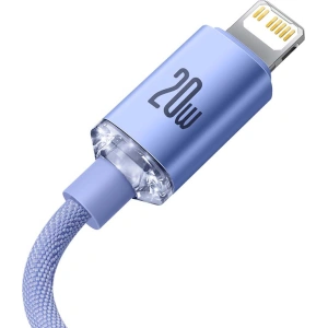 Kabel USB-C do Lightning Baseus Crystal, 20W, PD, 2m (fioletowy)