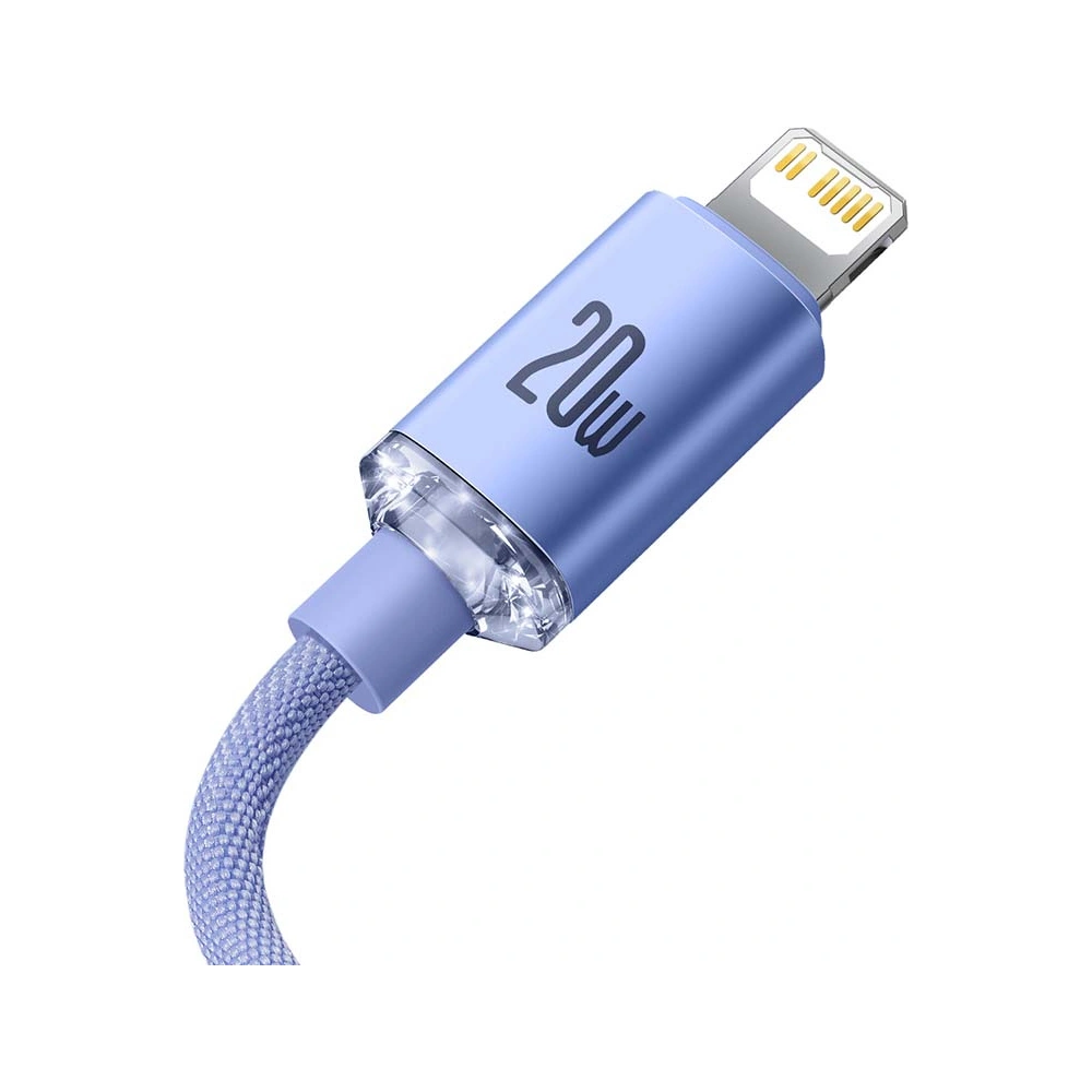 Hurtownia GSM - Kabel USB-C do Lightning Baseus Crystal, 20W, PD, 2m (fioletowy) - BSU3225VIO - {ean13} - Hurt