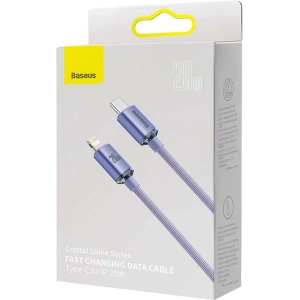 Kabel USB-C do Lightning Baseus Crystal, 20W, PD, 2m (fioletowy)