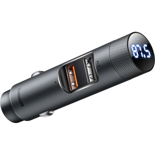 Transmiter FM Baseus Energy Column Pro, Bluetooth 5.0, 2x USB, 30W (szary)