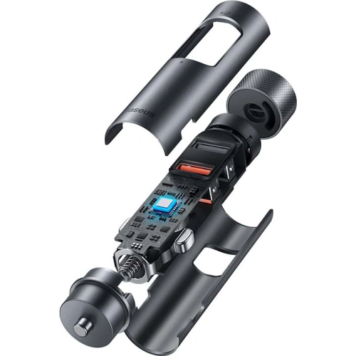 Transmiter FM Baseus Energy Column Pro, Bluetooth 5.0, 2x USB, 30W (szary)