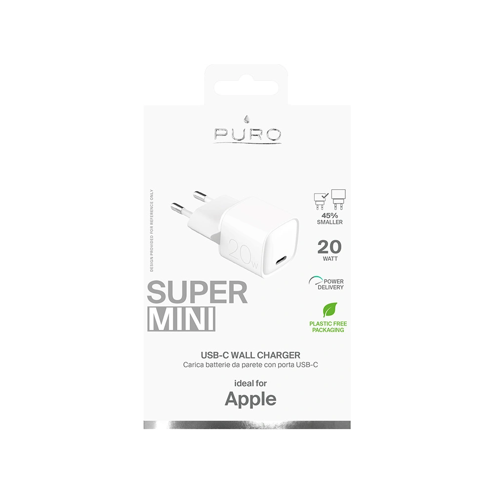 Hurtownia GSM - Nabíječka PURO Super Mini Fast Wall Charger USB-C Power Delivery 20W (bílá) - PUR564WHT - {ean13} - Hurt