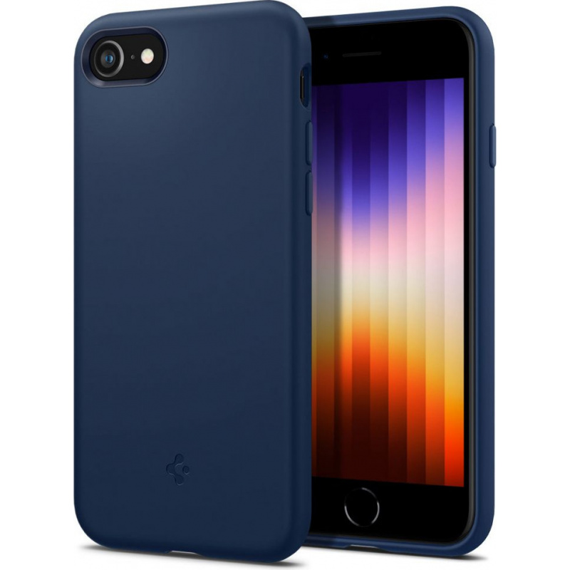 Hurtownia Spigen - 8809811859201 - SPN2233BLU - Etui Spigen Silicone Fit Apple iPhone SE 2022/SE 2020/8/7 Navy Blue - B2B homescreen
