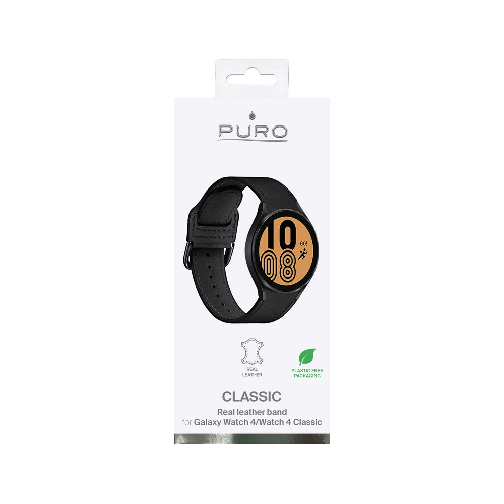 Hurtownia GSM - Pásky PURO Classic Leather Band Samsung Galaxy Watch 4/4 Classic (černý) - PUR567BLK - {ean13} - Hurt