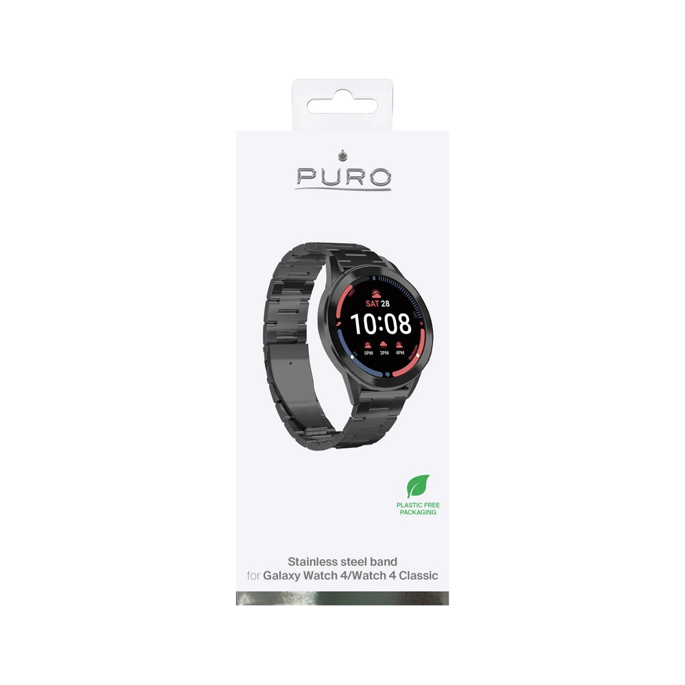 Hurtownia GSM - Bransoleta PURO Metal Stainless Steel Band Samsung Galaxy Watch 4/4 Classic (černá) - PUR568BLK - {ean13} - Hurt