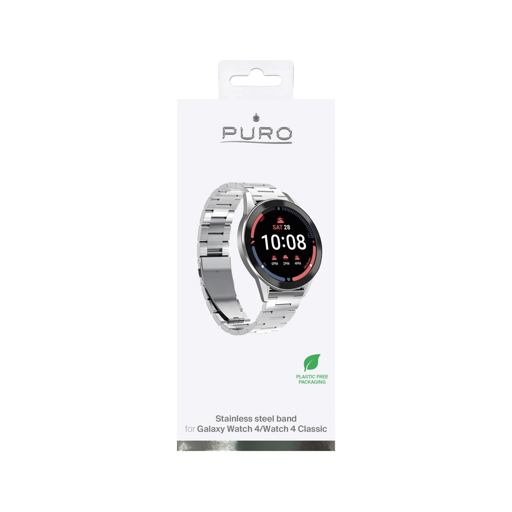 Hurtownia GSM - Bransoleta PURO Metal Stainless Steel Band Samsung Galaxy Watch 4/4 Classic (stříbrná) - PUR569SLV - {ean13} - Hurt