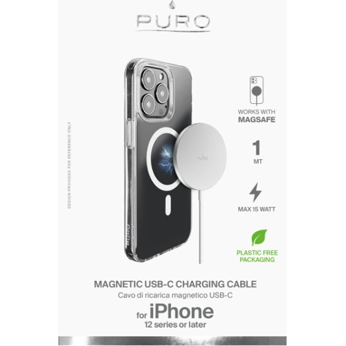 Ładowarka bezprzewodowa PURO Magnetic Charging Cable USB-C MagSafe 15W
