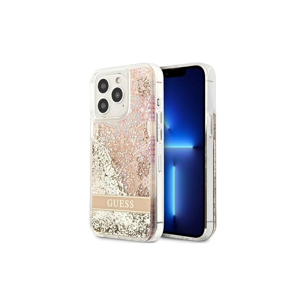Hurtownia GSM - Etui Guess GUHCP13LLFLSD Apple iPhone 13 Pro zlatý/gold hardcase Paisley Liquid Glitter - GUE1675GLD - {ean13} - Hurt