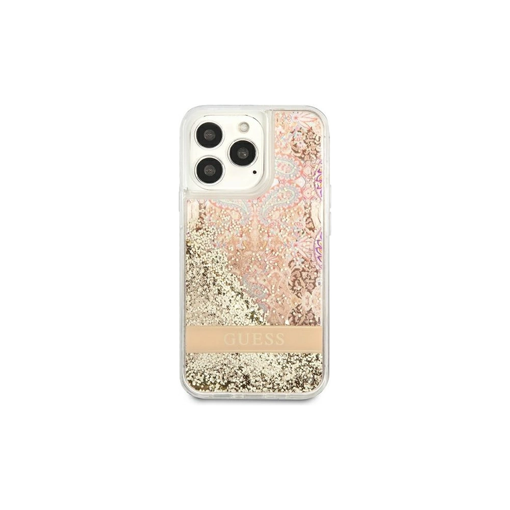 Hurtownia GSM - Etui Guess GUHCP13LLFLSD Apple iPhone 13 Pro zlatý/gold hardcase Paisley Liquid Glitter - GUE1675GLD - {ean13} - Hurt