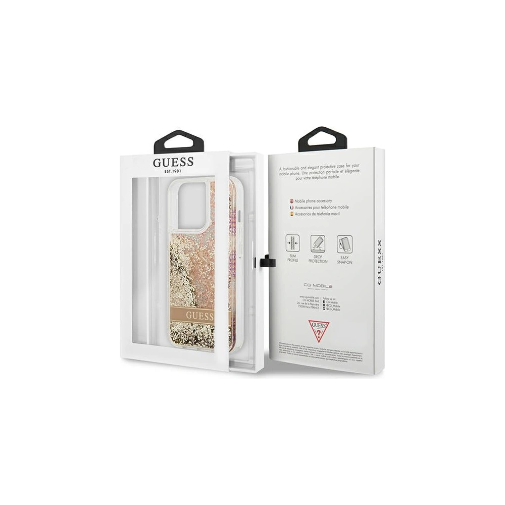 Hurtownia GSM - Etui Guess GUHCP13LLFLSD Apple iPhone 13 Pro zlatý/gold hardcase Paisley Liquid Glitter - GUE1675GLD - {ean13} - Hurt