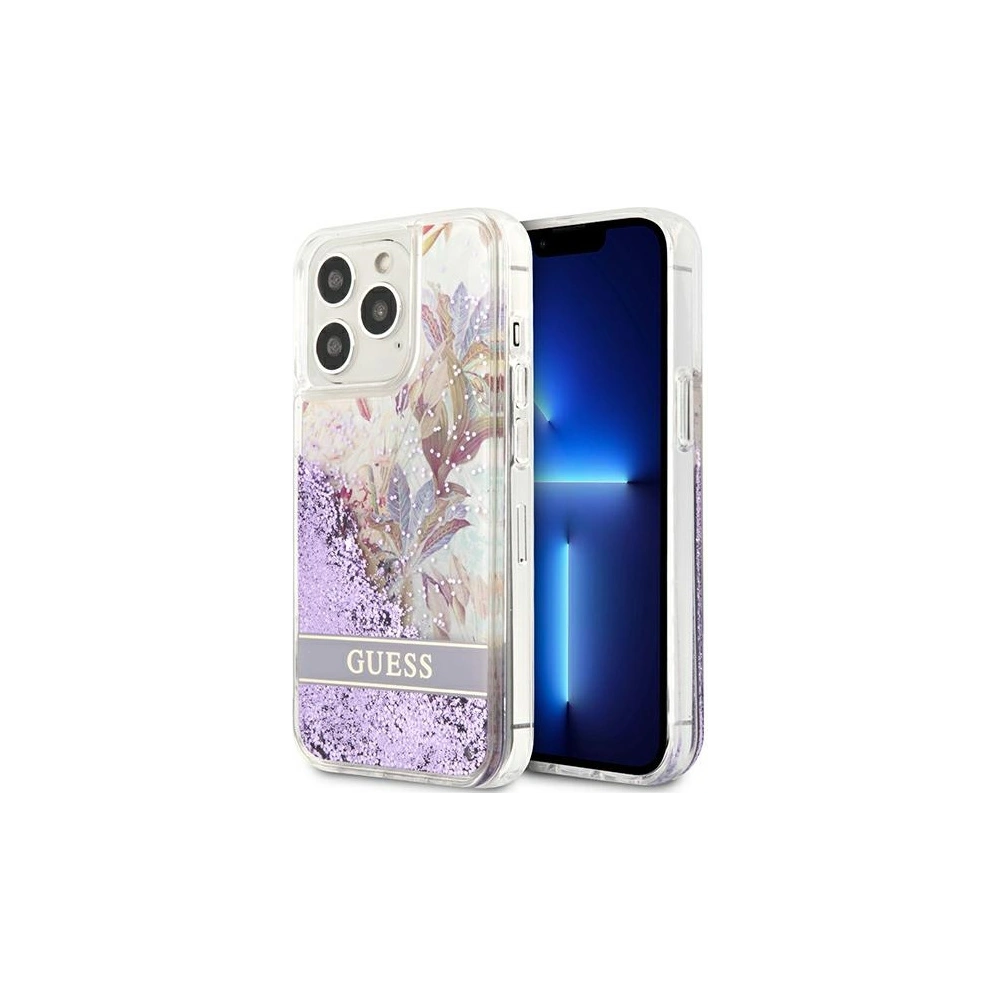 Hurtownia GSM - Case Guess GUHCP13LLFLSU Apple iPhone 13 Pro lila/purple Hardcase Flower Liquid Glitter - GUE1676PRP - {ean13} - Hurt