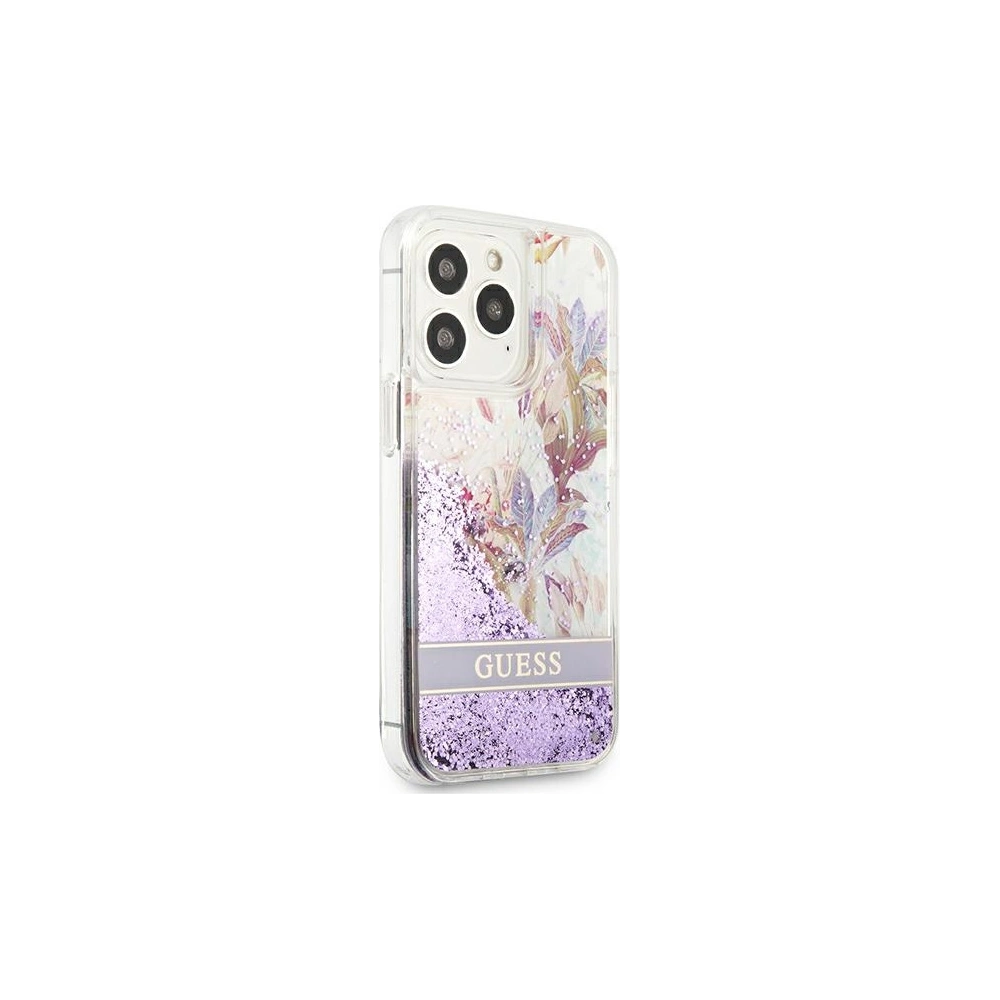Hurtownia GSM - Case Guess GUHCP13LLFLSU Apple iPhone 13 Pro lila/purple Hardcase Flower Liquid Glitter - GUE1676PRP - {ean13} - Hurt