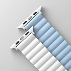 Pasek UNIQ Revix Apple Watch 4/5/6/7/SE/8/9/10 40/41/42mm Reversible Magnetic biały-niebieski/white-blue