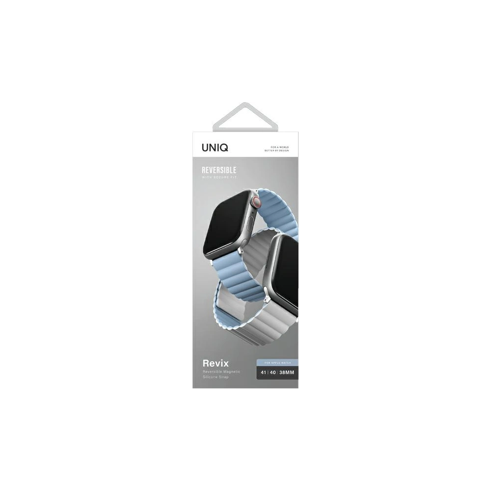 Hurtownia GSM - Pasek UNIQ Revix Apple Watch 4/5/6/7/SE/8/9/10 40/41/42mm Reversible Magnetic bílý-modrý/white-blue - UNIQ622WHTBLU - {ean13} - Hurt