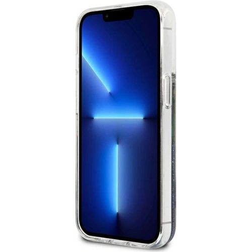 Etui Guess GUHCP13SLFLSB Apple iPhone 13 mini niebieski/blue hardcase Flower Liquid Glitter