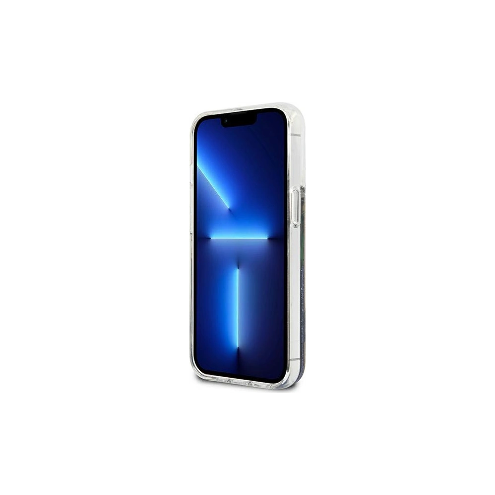 Hurtownia GSM - Etui Guess GUHCP13SLFLSB Apple iPhone 13 mini niebieski/blue hardcase Flower Liquid Glitter - GUE1680BLU - {ean13} - Hurt