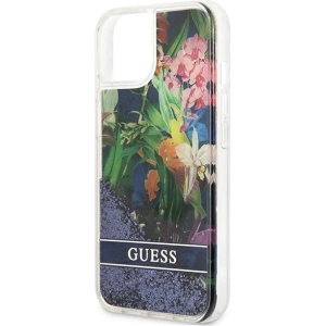 Hurtownia GSM - Case Guess GUHCP13SLFLSB Apple iPhone 13 mini blau/hardcase Flower Liquid Glitter - GUE1680BLU - {ean13} - Hurt