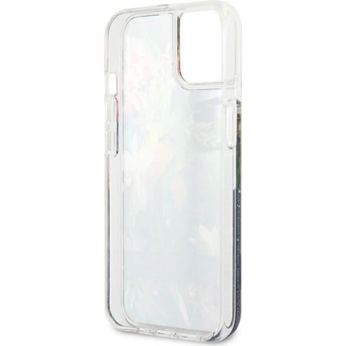 Etui Guess GUHCP13SLFLSB Apple iPhone 13 mini niebieski/blue hardcase Flower Liquid Glitter