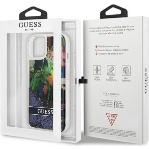 Hurtownia GSM - Case Guess GUHCP13SLFLSB Apple iPhone 13 mini blau/hardcase Flower Liquid Glitter - GUE1680BLU - {ean13} - Hurt