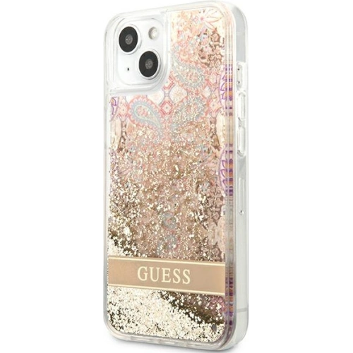 Etui Guess GUHCP13SLFLSD Apple iPhone 13 mini złoty/gold hardcase Paisley Liquid Glitter