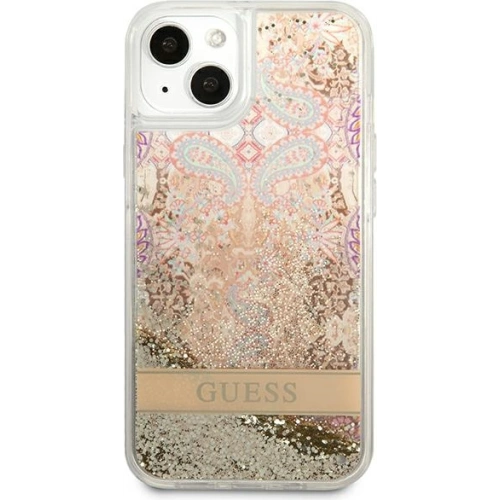 Etui Guess GUHCP13SLFLSD Apple iPhone 13 mini złoty/gold hardcase Paisley Liquid Glitter