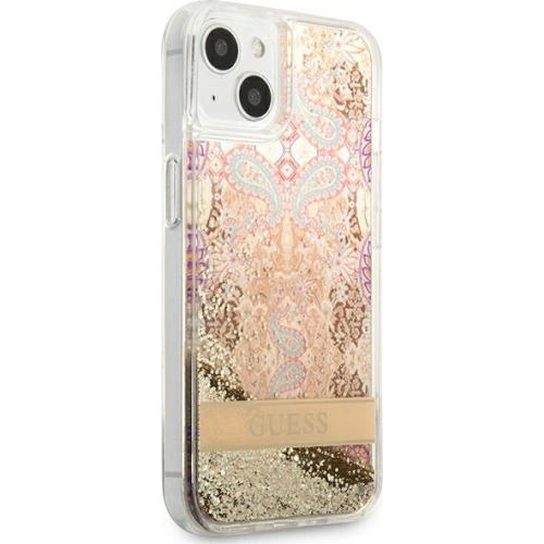 Etui Guess GUHCP13SLFLSD Apple iPhone 13 mini złoty/gold hardcase Paisley Liquid Glitter