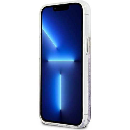 Etui Guess GUHCP13SLFLSU Apple iPhone 13 mini fioletowy/purple hardcase Flower Liquid Glitter