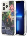 Wholesale Guess GUHCP13XLFLSB Apple iPhone 13 Pro Max blue hardcase Flower Liquid Glitter - GUE1683BLU - {ean13} - Hurt