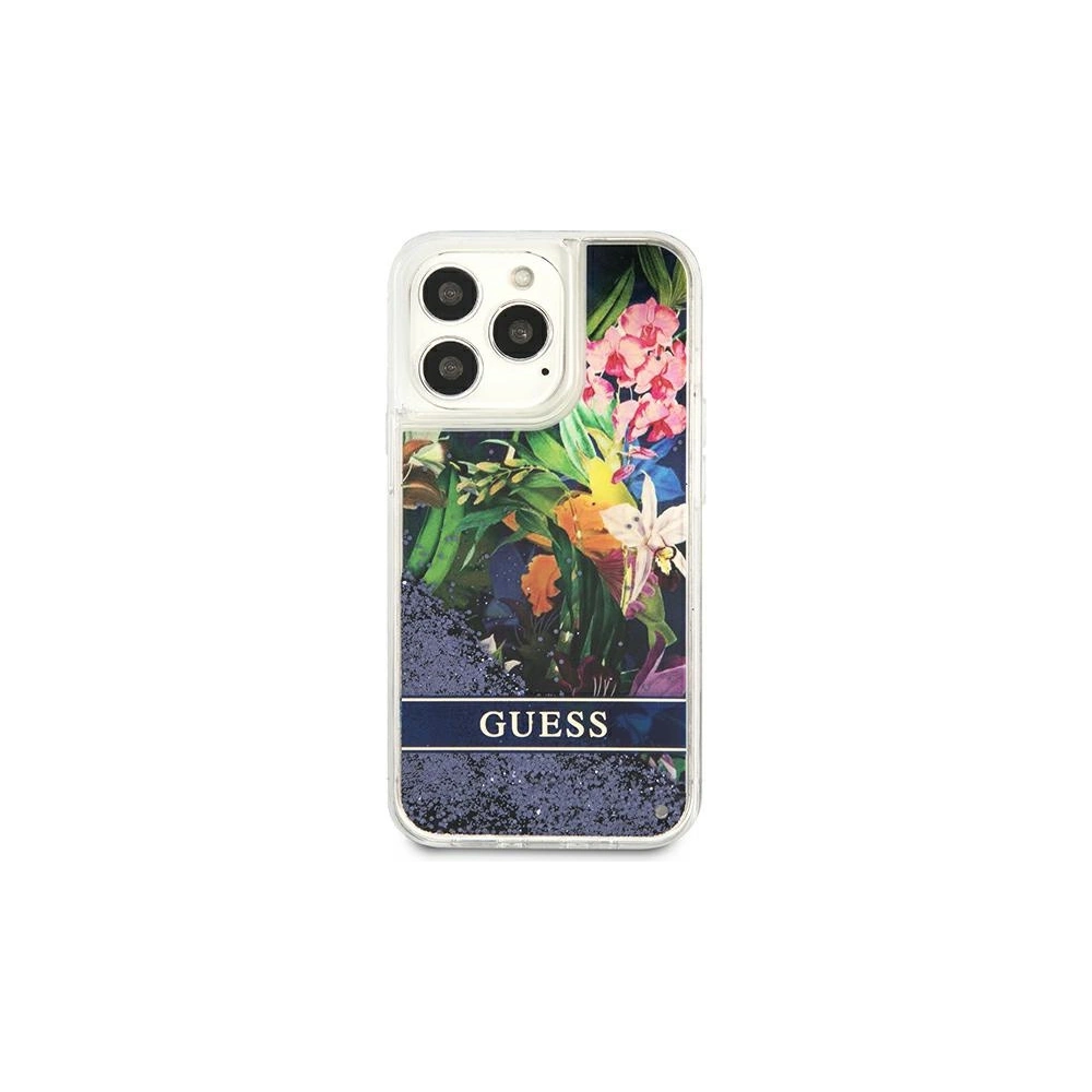 Hurtownia GSM - Case Guess GUHCP13XLFLSB Apple iPhone 13 Pro Max blau/blue hardcase Flower Liquid Glitter - GUE1683BLU - {ean13} - Hurt