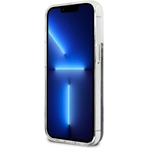 Etui Guess GUHCP13XLFLSB Apple iPhone 13 Pro Max niebieski/blue hardcase Flower Liquid Glitter