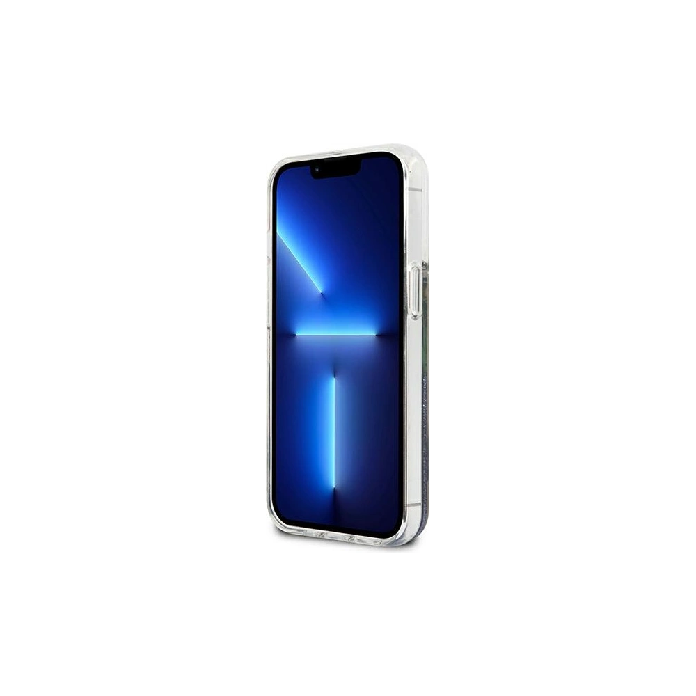Wholesale Guess GUHCP13XLFLSB Apple iPhone 13 Pro Max blue hardcase Flower Liquid Glitter - GUE1683BLU - {ean13} - Hurt