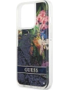 Wholesale Guess GUHCP13XLFLSB Apple iPhone 13 Pro Max blue hardcase Flower Liquid Glitter - GUE1683BLU - {ean13} - Hurt