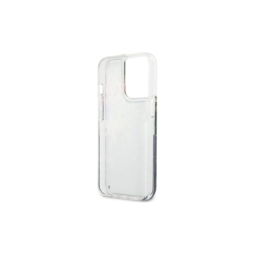 Wholesale Guess GUHCP13XLFLSB Apple iPhone 13 Pro Max blue hardcase Flower Liquid Glitter - GUE1683BLU - {ean13} - Hurt
